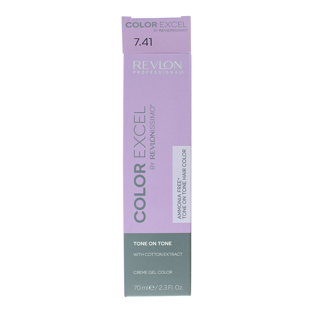 Revlon Color Excel 7.41 Dark Chestnut Ash Blonde Hair Colour 70ml - Box