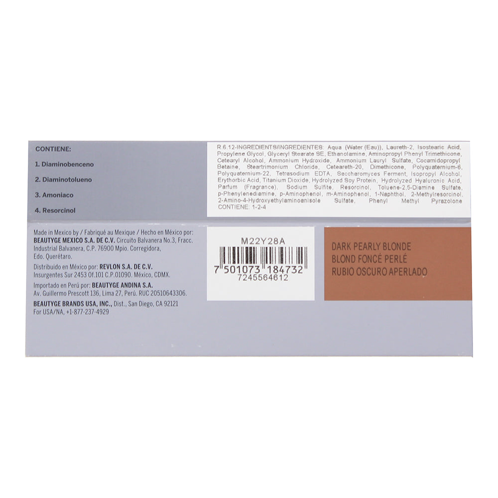 Revlon Revlonissimo Colorsmetique 6.12 Dark Pearly Blonde Hair Colour 60ml - Ingredients