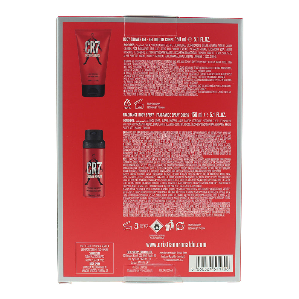 Cristiano Ronaldo Cr7 2 Piece Gift Set: Shower Gel 150ml - Body Spray 150ml