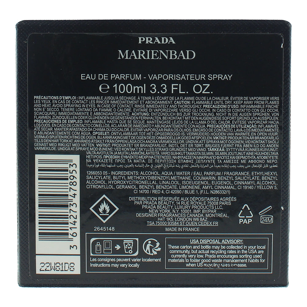 Prada Olfactories Marienbad Eau de Parfum 2 Piece Gift Set: Eau de Parfum 100ml 