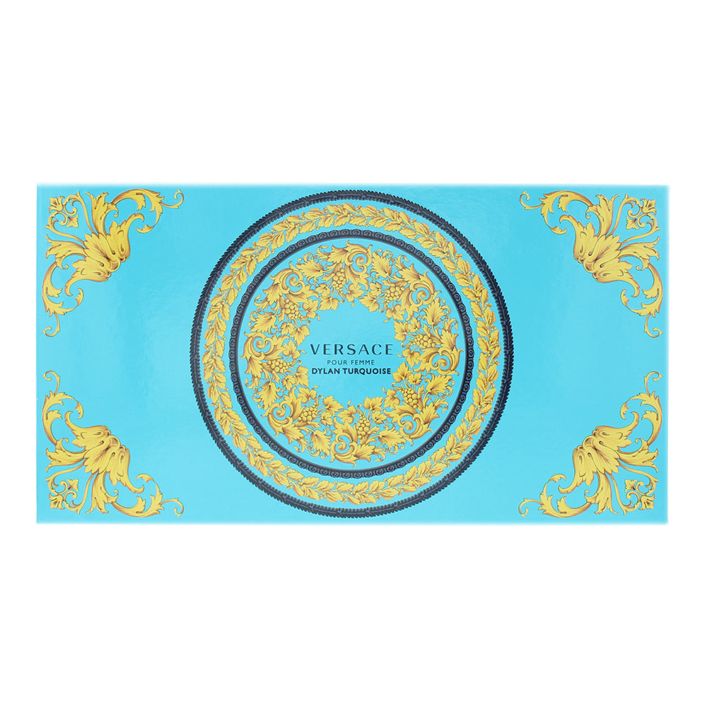 Versace Dylan Turquoise 4 Piece Gift Set: Eau de Toilette 100ml - Bath And Showe - Box