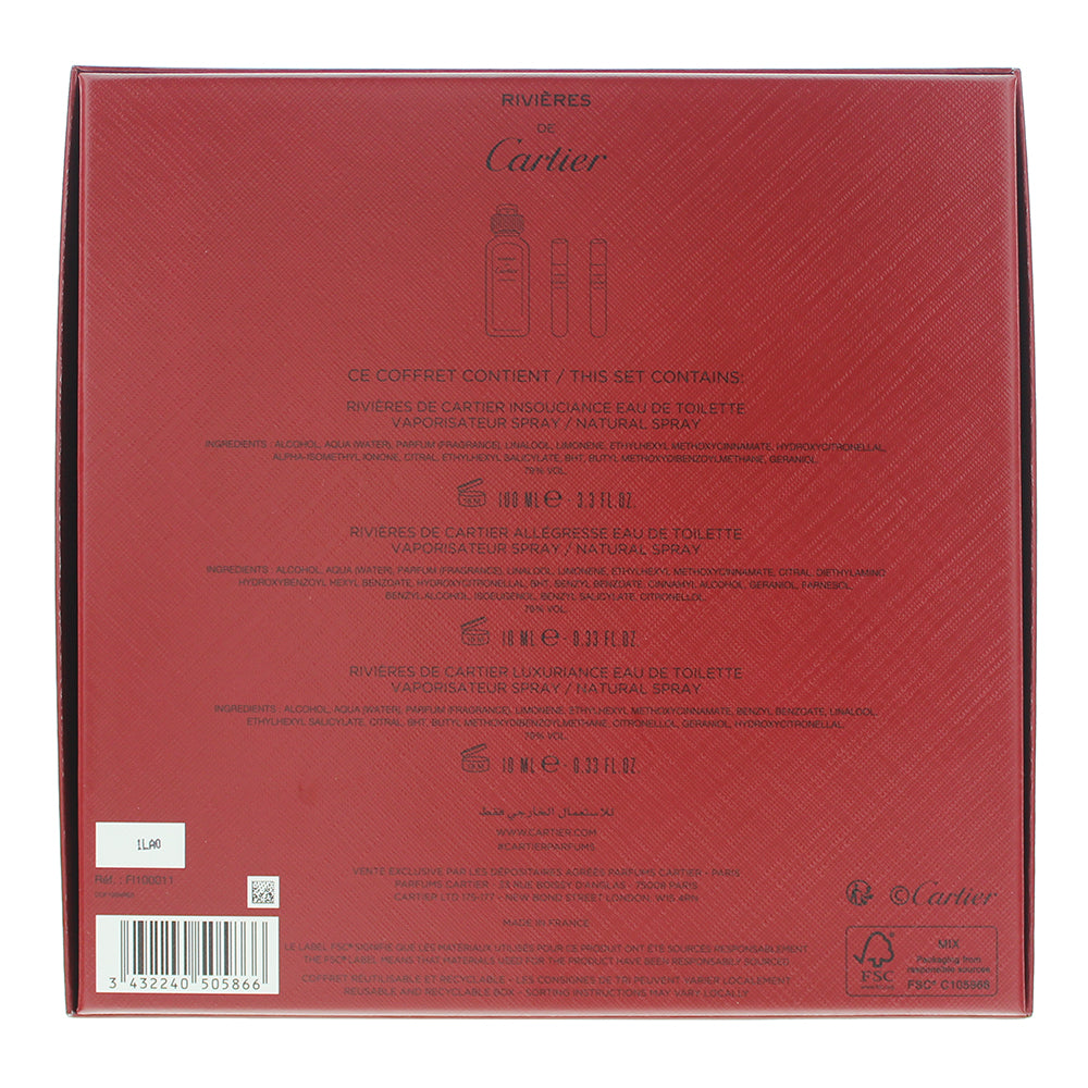 Cartier Rivières De Cartier Insouciance 3 Piece Gift Set: Eau de Toilette 100ml