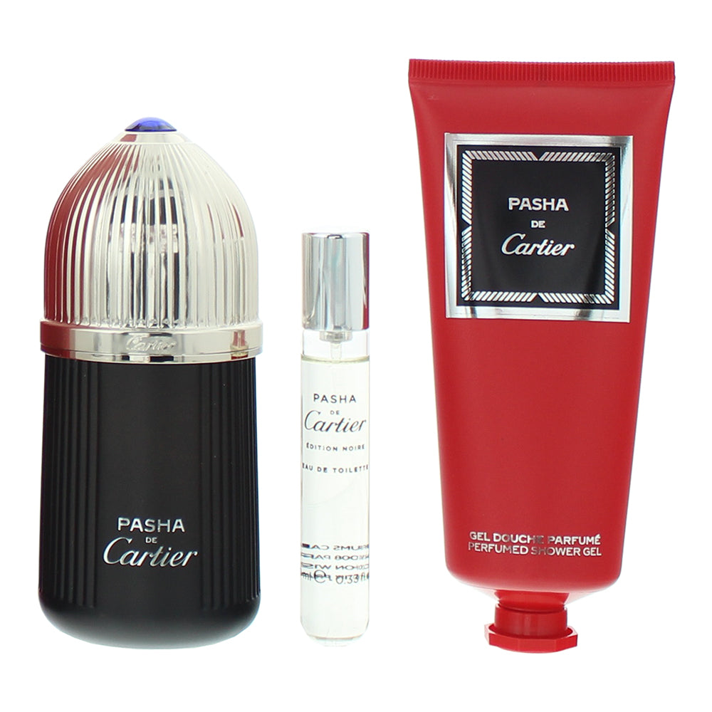 Cartier Pasha De Cartier Edition Noire 3 Piece Gift Set: Eau de Toilette 100ml - - Product