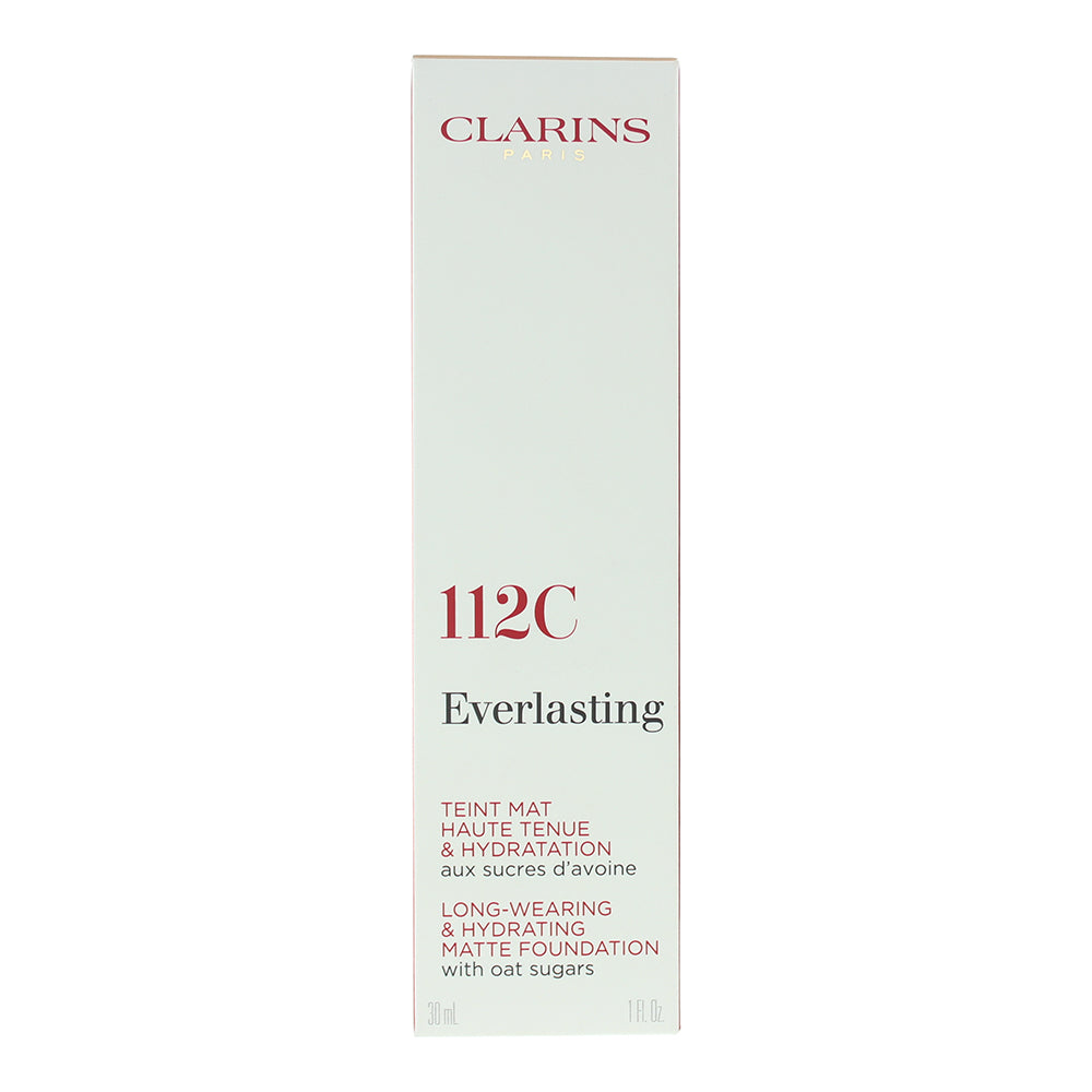 Clarins Everlasting Long Wearing & Hydrating 112C Amber Matte Foundation 30ml - Box