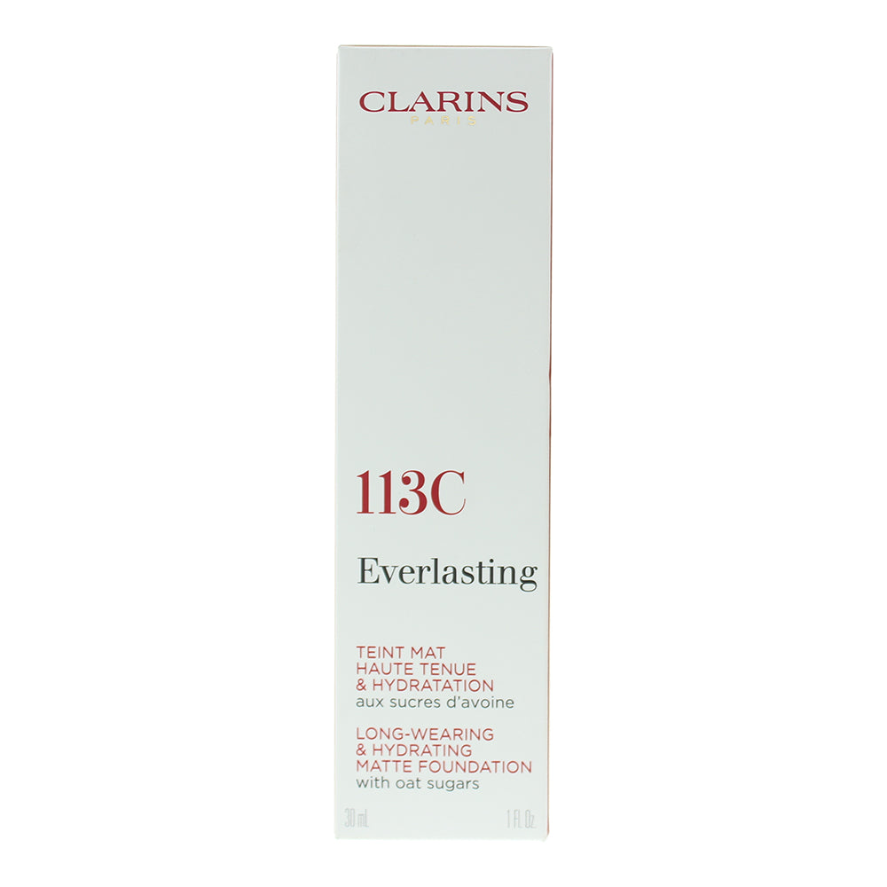 Clarins Everlasting Long Wearing & Hydrating 113C Chestnut Matte Foundation 30ml - Box