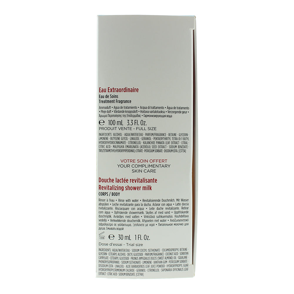 Clarins Eau Extraordinaire 3 Piece Gift Set: Eau de Soins 100ml - Shower Milk 30