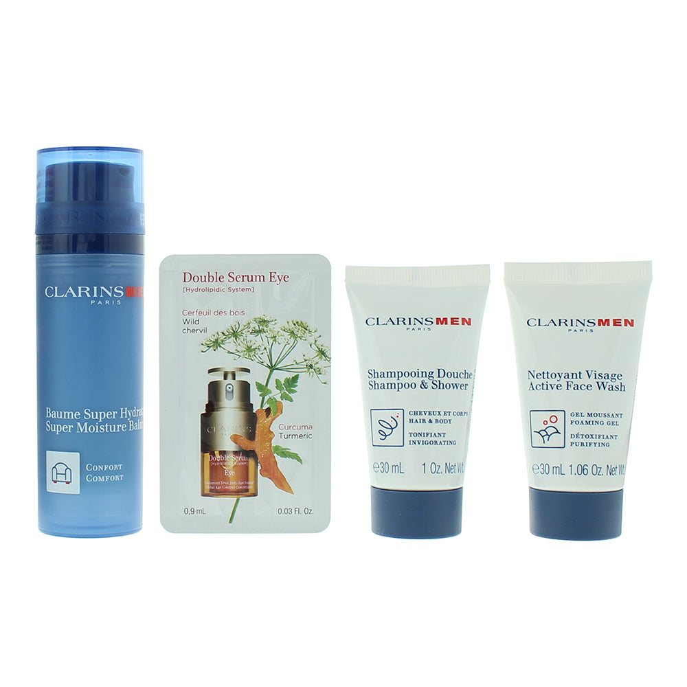 Clarins Hydration Essentials 4 Piece Gift Set: Balm 50ml - Shower Gel & Shampoo  - Product