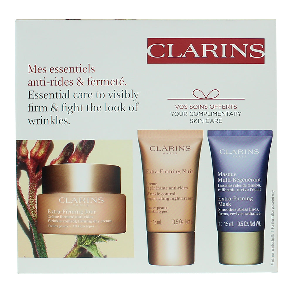 Clarins Extra-Firming 3 Piece Gift Set: Day Cream 50ml - Night  Cream 15ml - Fac - Box