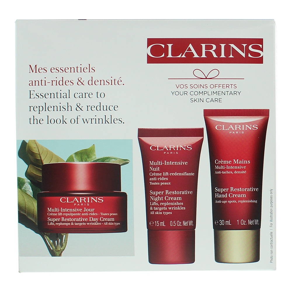 Clarins Super Restorative 3 Piece Gift Set: Day Cream 50ml - Night  Cream 15ml - - Box