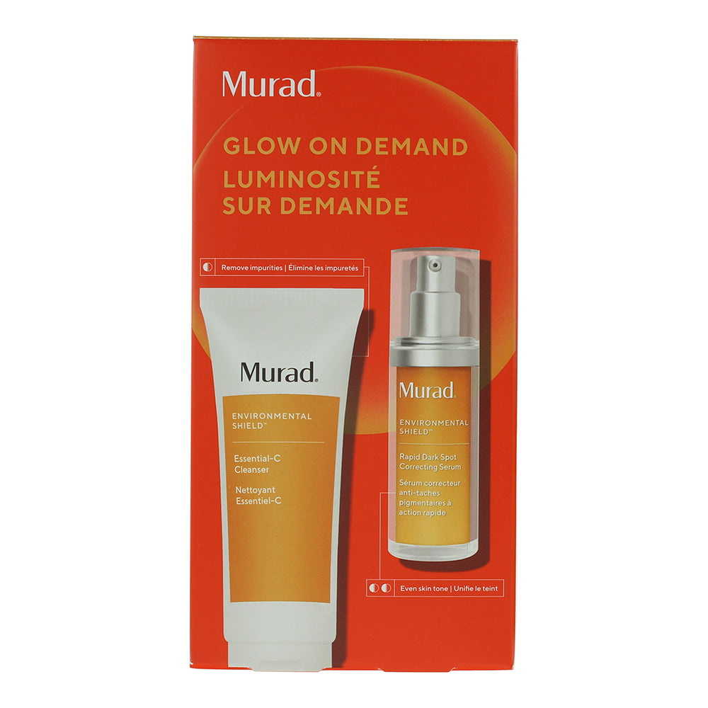 Murad Glow On Demand 2 Piece Gift Set: Cleanser 200ml - Serum 30ml - Box