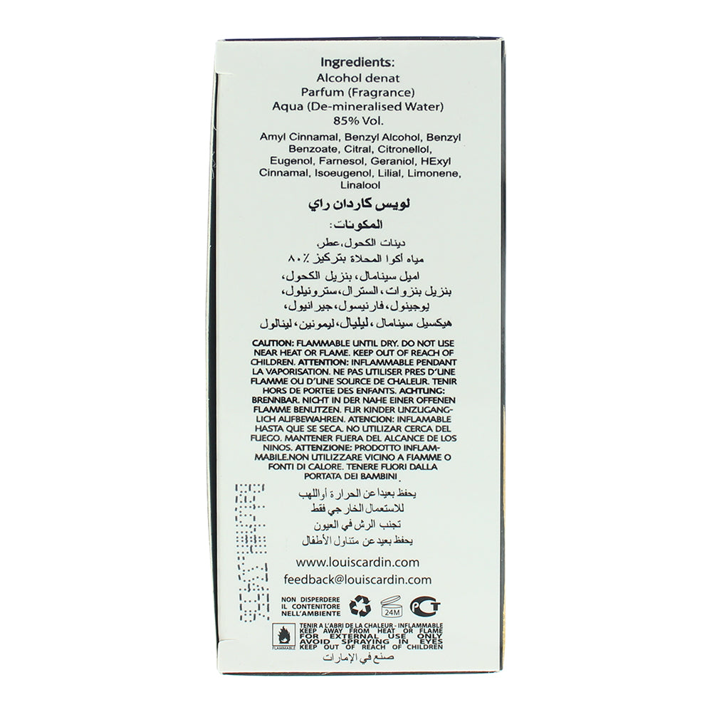 Louis Cardin Ray Eau de Parfum 100ml - Ingredients