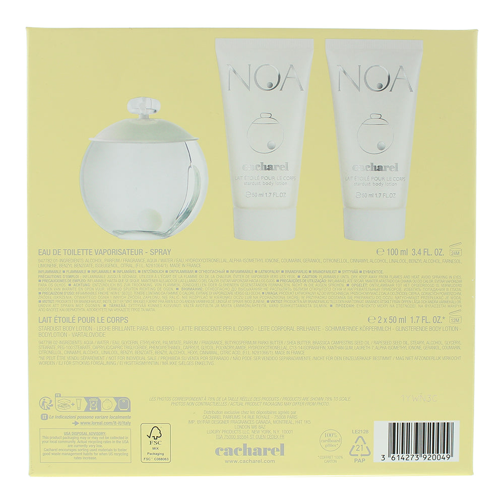 Cacharel Noa 3 Piece Gift Set: Eau de Toilette 100ml - Body Lotion 2 x 50ml