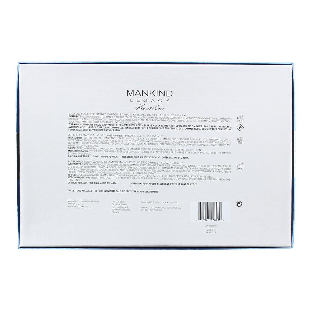 Kenneth Cole Mankind Legacy 4 Piece Gift Set: Eau e Toilette 100ml 