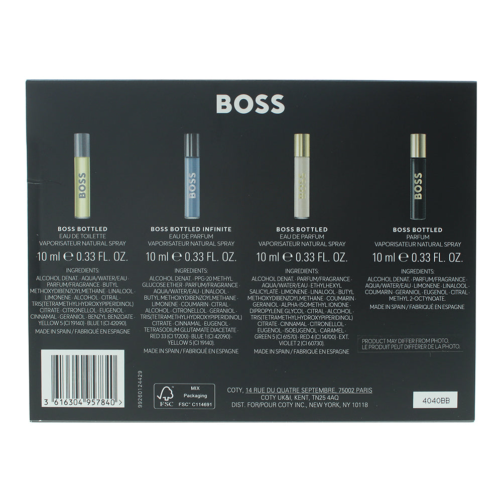 Hugo Boss Bottled 4 Piece Gift Set: Eau de Parfum 10ml - Eau de Toilette 10ml - 