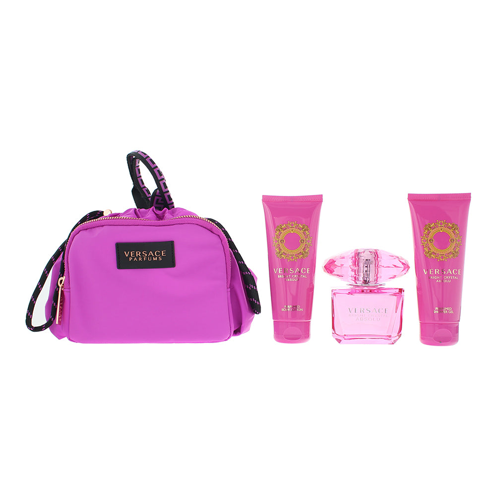 Versace Bright Crystal Absolu 4 Piece Gift Set: Eau de Parfum 90ml - Shower Gel  - Product