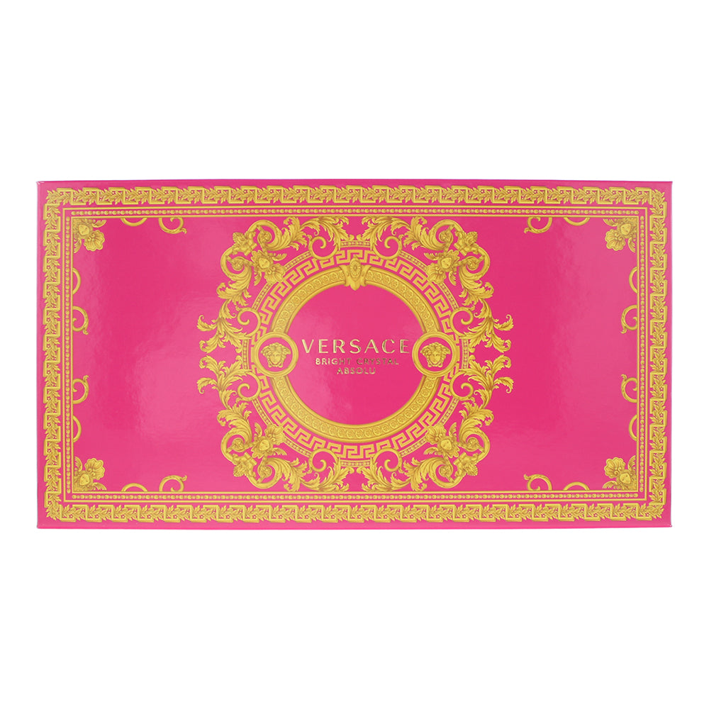 Versace Bright Crystal Absolu 4 Piece Gift Set: Eau de Parfum 90ml - Shower Gel  - Box