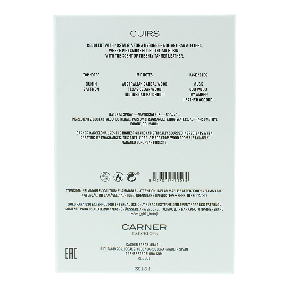 Carner Barcelona Cuirs Eau de Parfum 100ml