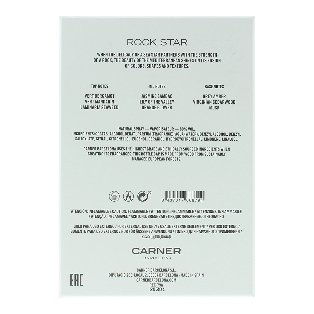 Carner Barcelona Rock Star Eau de Parfum 100ml