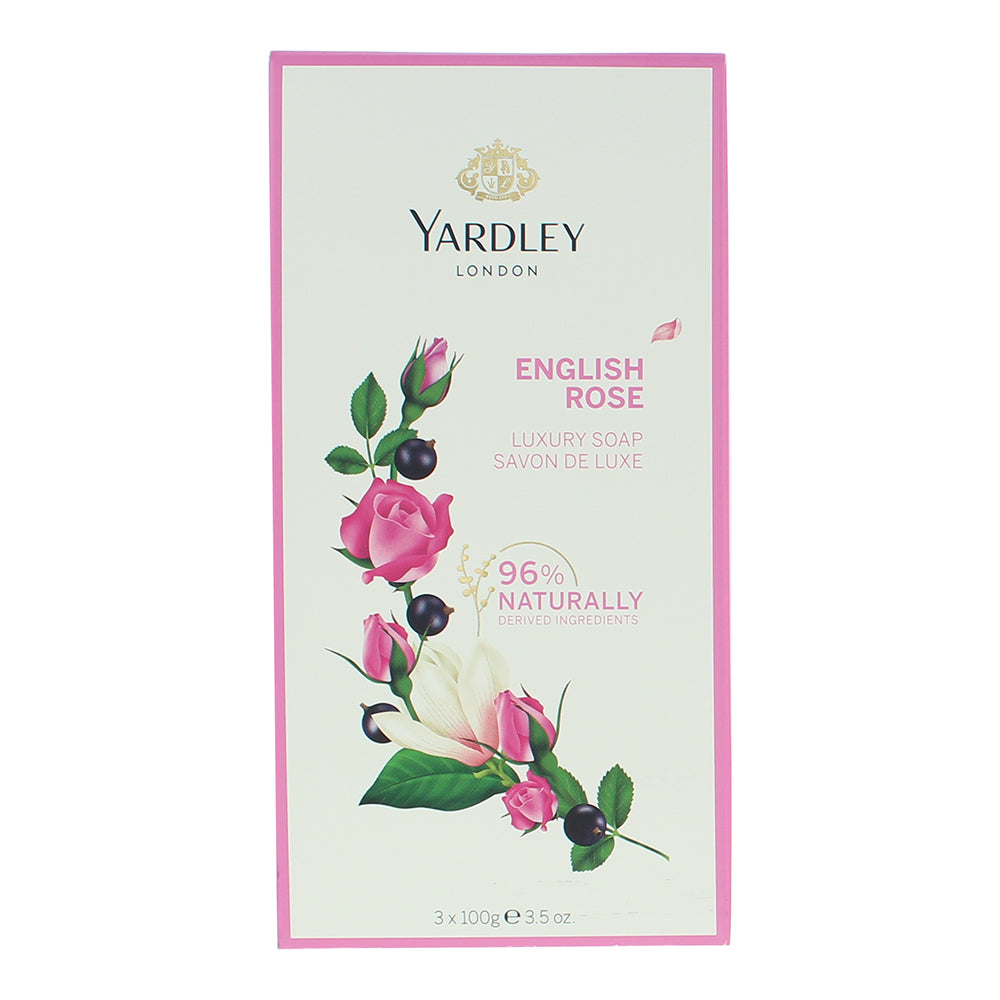 Yardley English Rose 3 Piece Gift Set: Soap 3 x 100g - Box