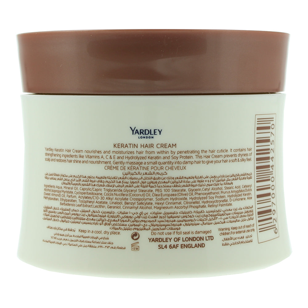 Yardley Keratin Hair Cream 150g - Ingredients