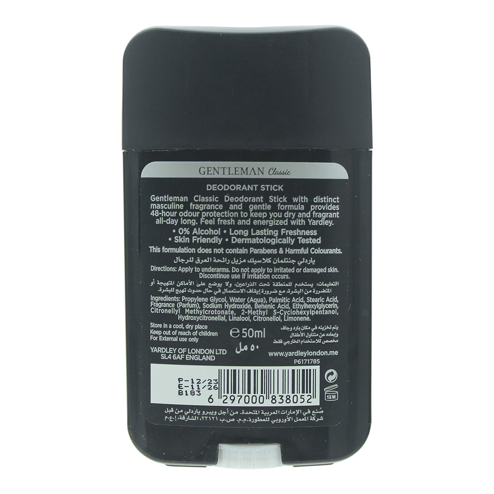 Yardley Gentleman Classic Deodorant Stick 50ml