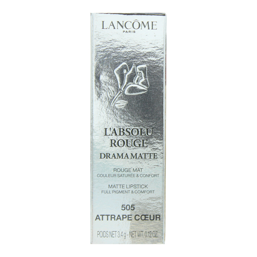 Lancôme L'Absolu Rouge Drama Matte 505 Attrape Coeur Lipstick 3.4g - Box