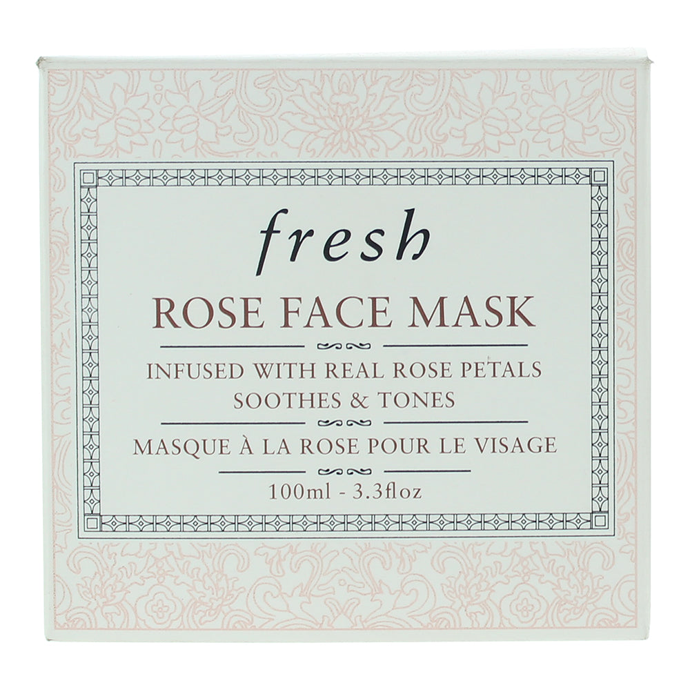 Fresh Rose Face Mask Infused with Real Rose Petals Soothes and Tones 100ml - Box