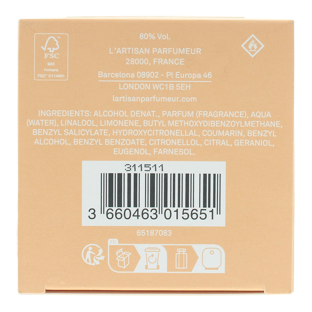 L'artisan Parfumeur À Fleur de Pêche Eau de Parfum 100ml - Ingredients