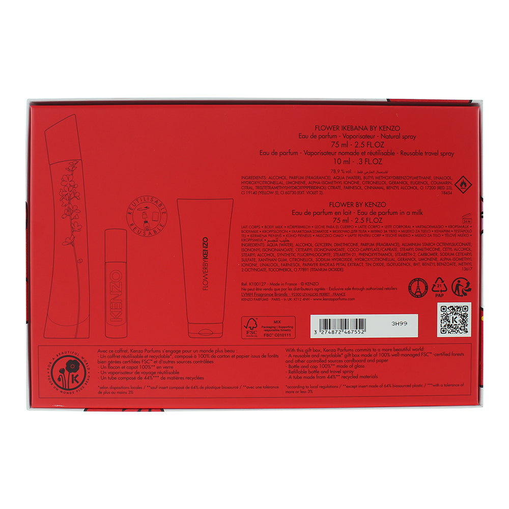 Kenzo Flower Ikebana Sakura Eau de Parfum 3 Piece Gift Set