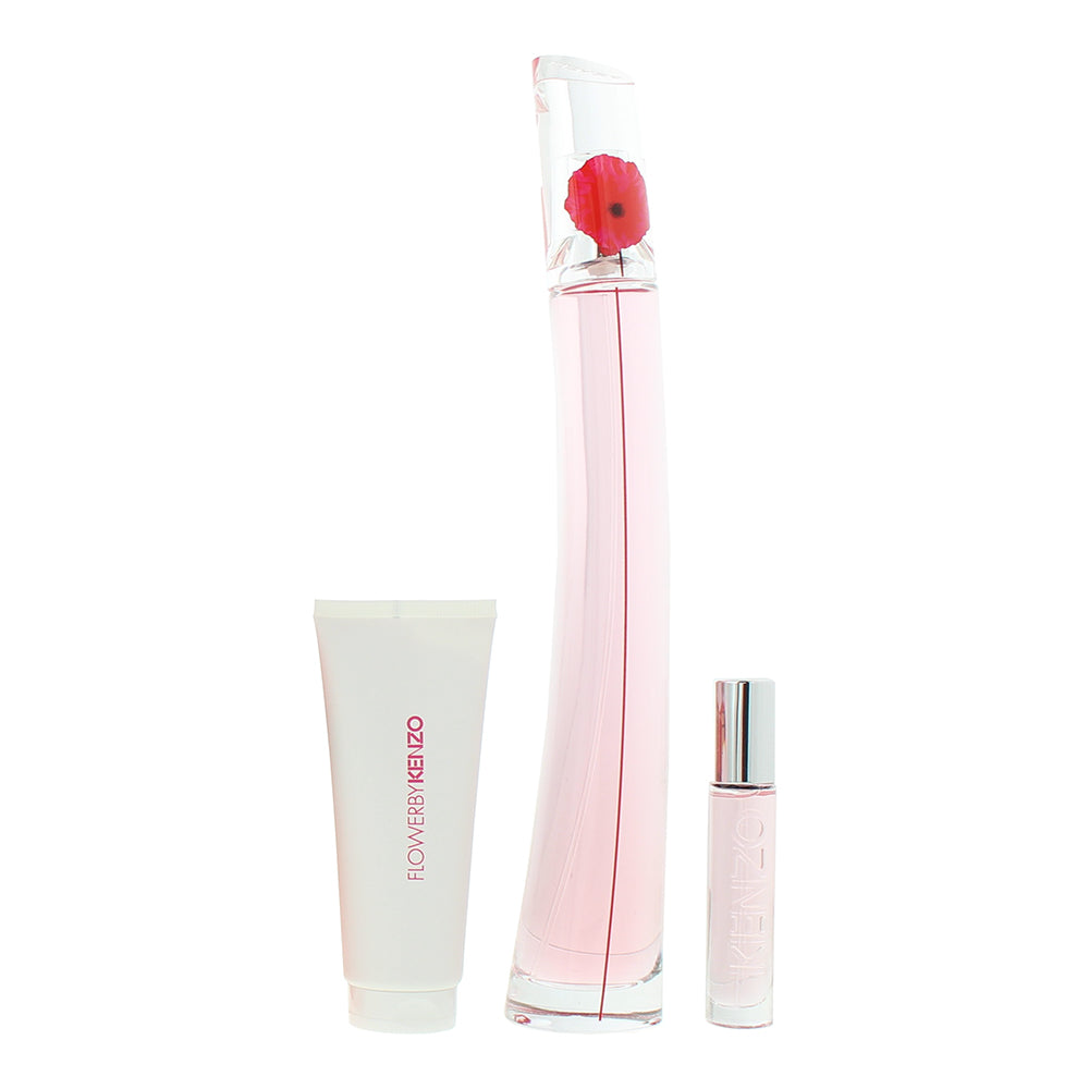 Kenzo Flower Poppy Bouquet Eau de Parfum 3 Piece Gift Set: Eau de Parfum 100ml - - Product