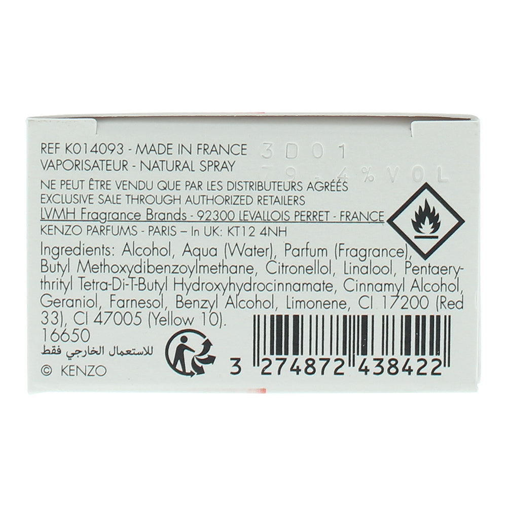 Kenzo L'eau Florale Eau de Toilette 50ml - Ingredients