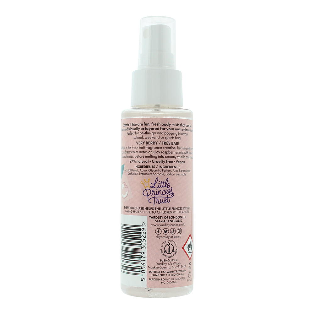Yardley Scentz 4 Me Very Berry Fragranced Body Mist 100ml