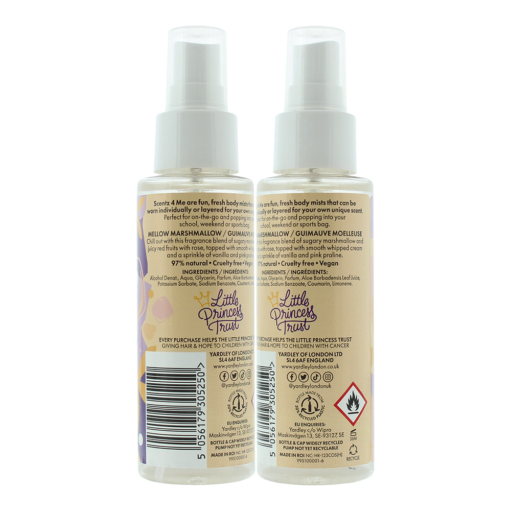 Yardley Scentz 4 Me Mellow Marshmallow Fragranced Body Mist 100ml