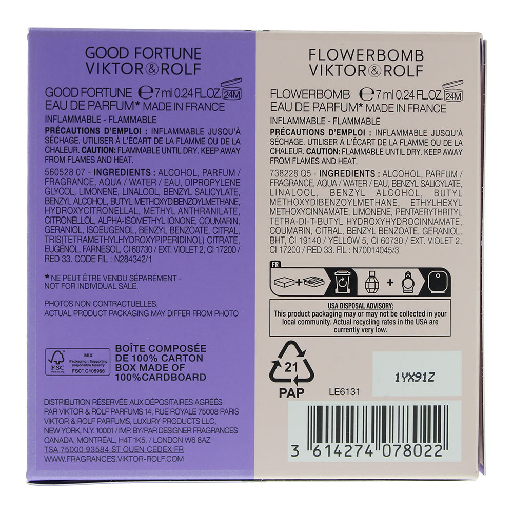 Viktor & Rolf Flowerbomb 2 Piece Gift Set: Eau De Parfum Flowerbomb 7ml - Eau De