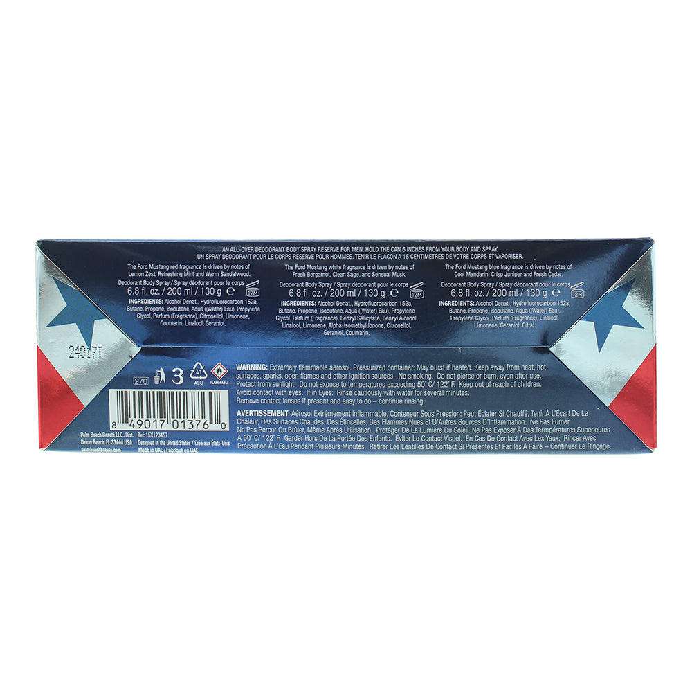 Mustang Deo Trio 3 Piece Gift Set: Deodorant Spray 3 x 200ml