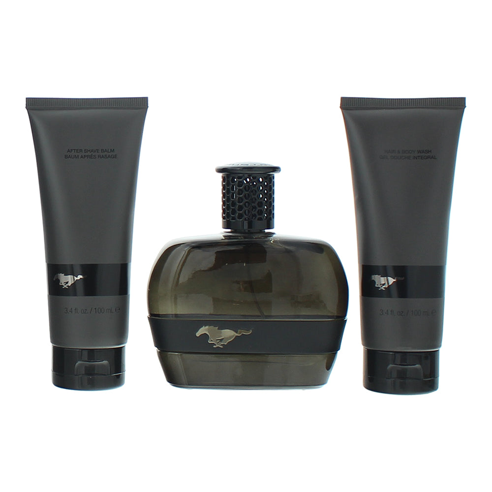 Mustang Black 3 Piece Gift Set: Eau de Toilette 100ml - Aftershave Balm 100ml -  - Product
