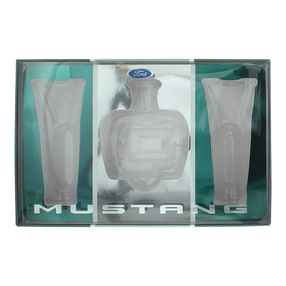 Mustang Green 3 Piece Gift Set: Eau de Toilette 100ml - Aftershave Balm 100ml -  - Box