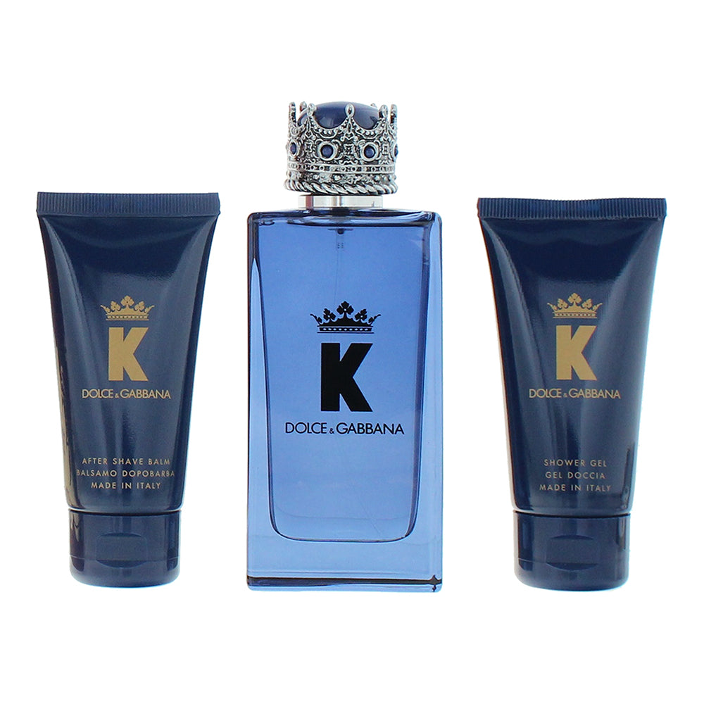 Dolce & Gabbana K 3 Piece Gift Set: Eau de Parfum 100ml - Aftershave Balm 50ml - - Product