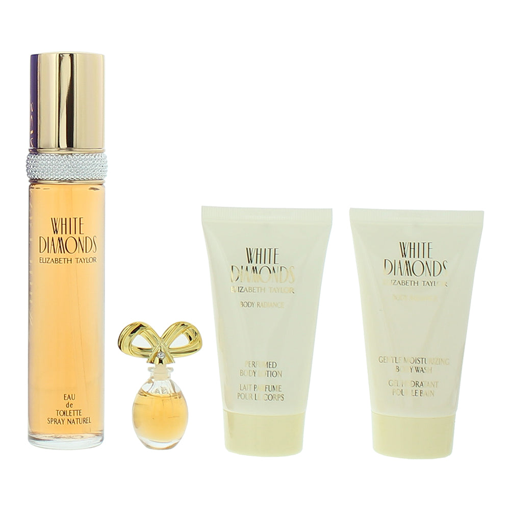 Elizabeth Taylor White Diamonds 4 Piece Gift Set: Eau de Toilette 50ml - Body Lo - Product