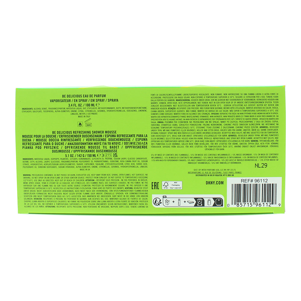 DKNY Be Delicious 2 Piece Gift Set: Eau de Parfum 100ml - Refreshing Shower Mous