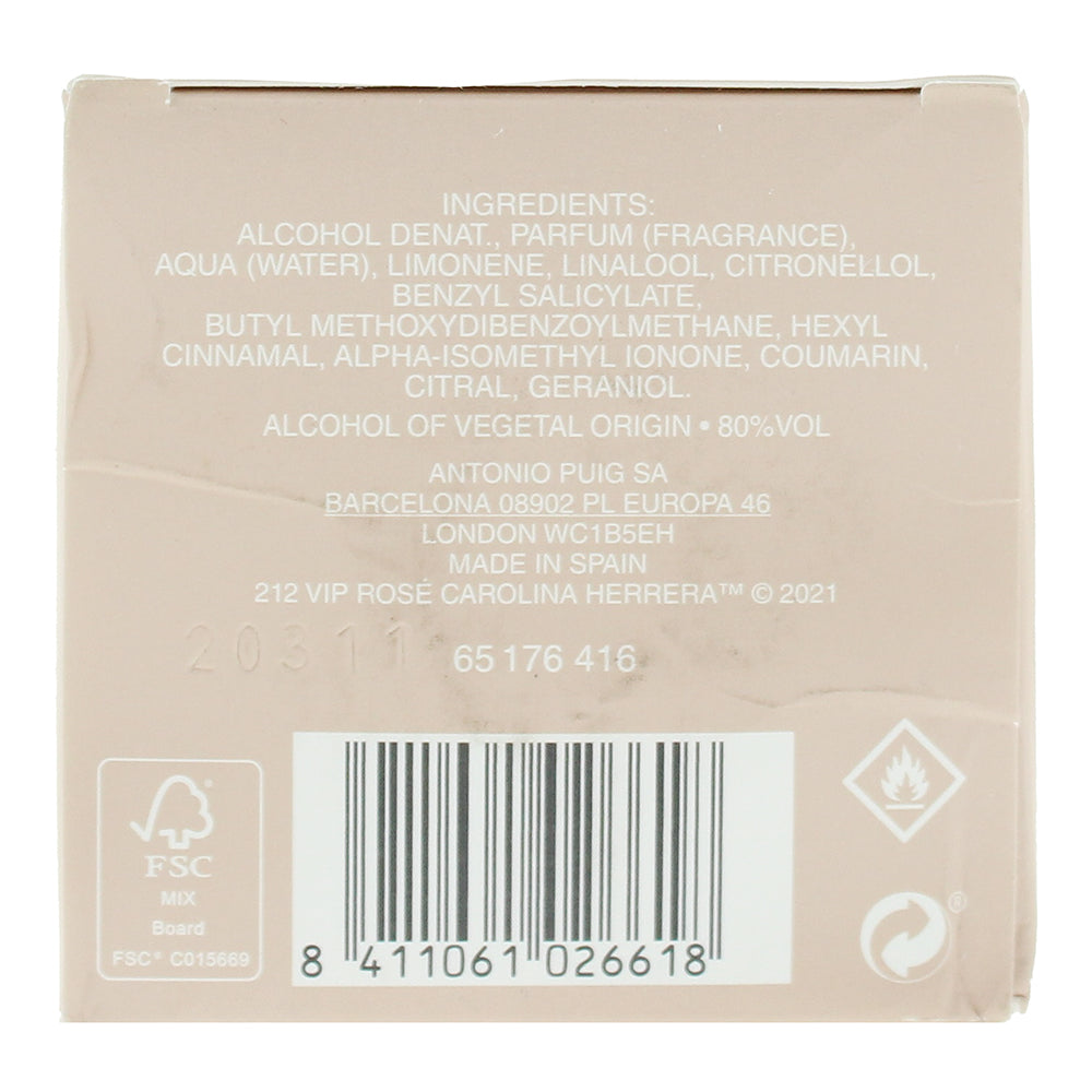 Carolina Herrera 212 Vip Rose Smiley Eau de Parfum 80ml