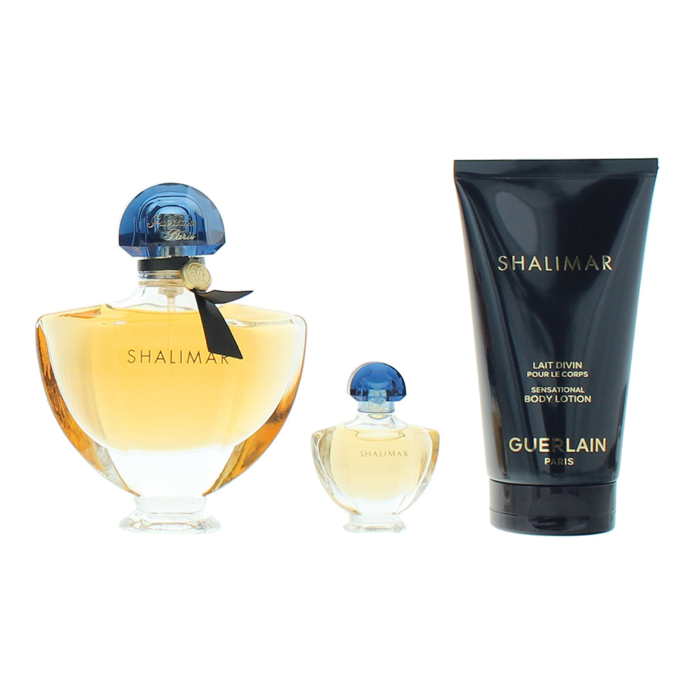 Guerlain Shalimar 3 Piece Gift Set: Eau de Parfum 50ml - Eau de Parfum 5ml - Body Lotion 50ml - Product