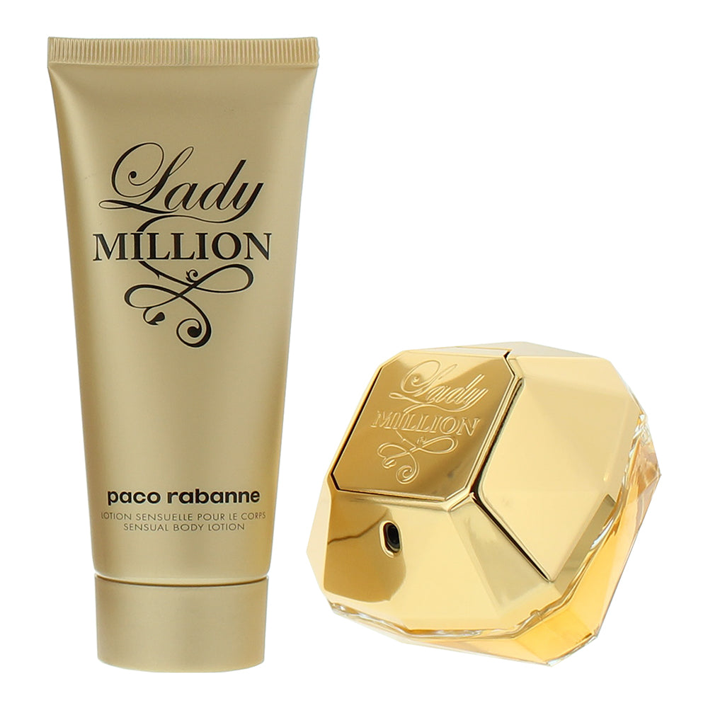 Paco Rabanne Lady Million 2 Piece Gift Set: Eau de Parfum 80ml - Body Lotion 100 - Product