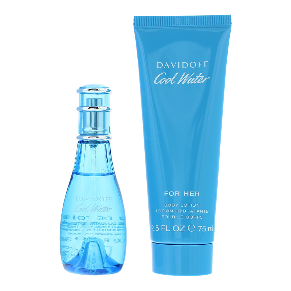Davidoff Cool Water For Her 2 Piece Gift Set: Eau de Toilette 30ml - Body Lotion - Product