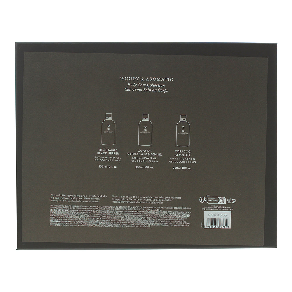 Molton Brown Woody & Aromatic Body Care 3 Piece Gift Set: Bath & Shower Gel 3 x 