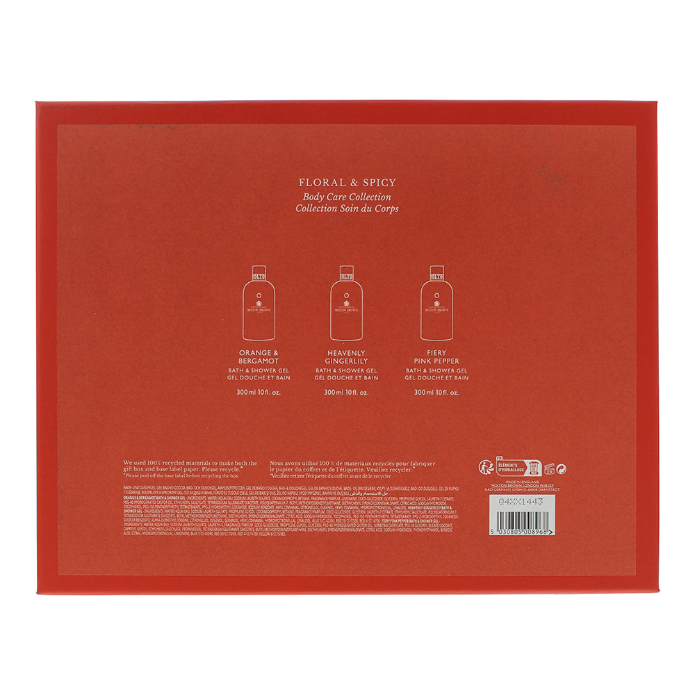 Molton Brown Floral & Spicy Body Care 3 Piece Gift Set: Bath & Shower Gel 3 x 30