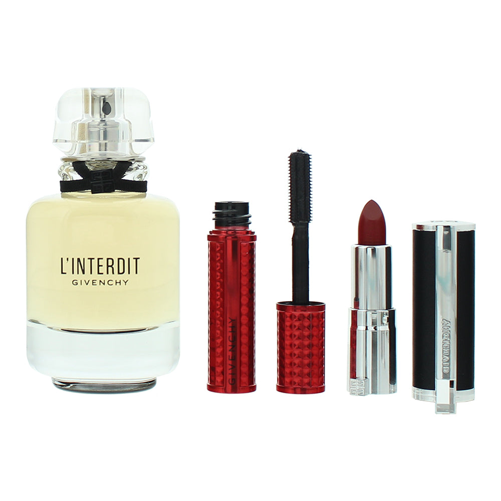 Givenchy L'interdit 3 Piece Gift Set: Eau de Parfum 50ml - Mascara 4g - Lipstick - Product