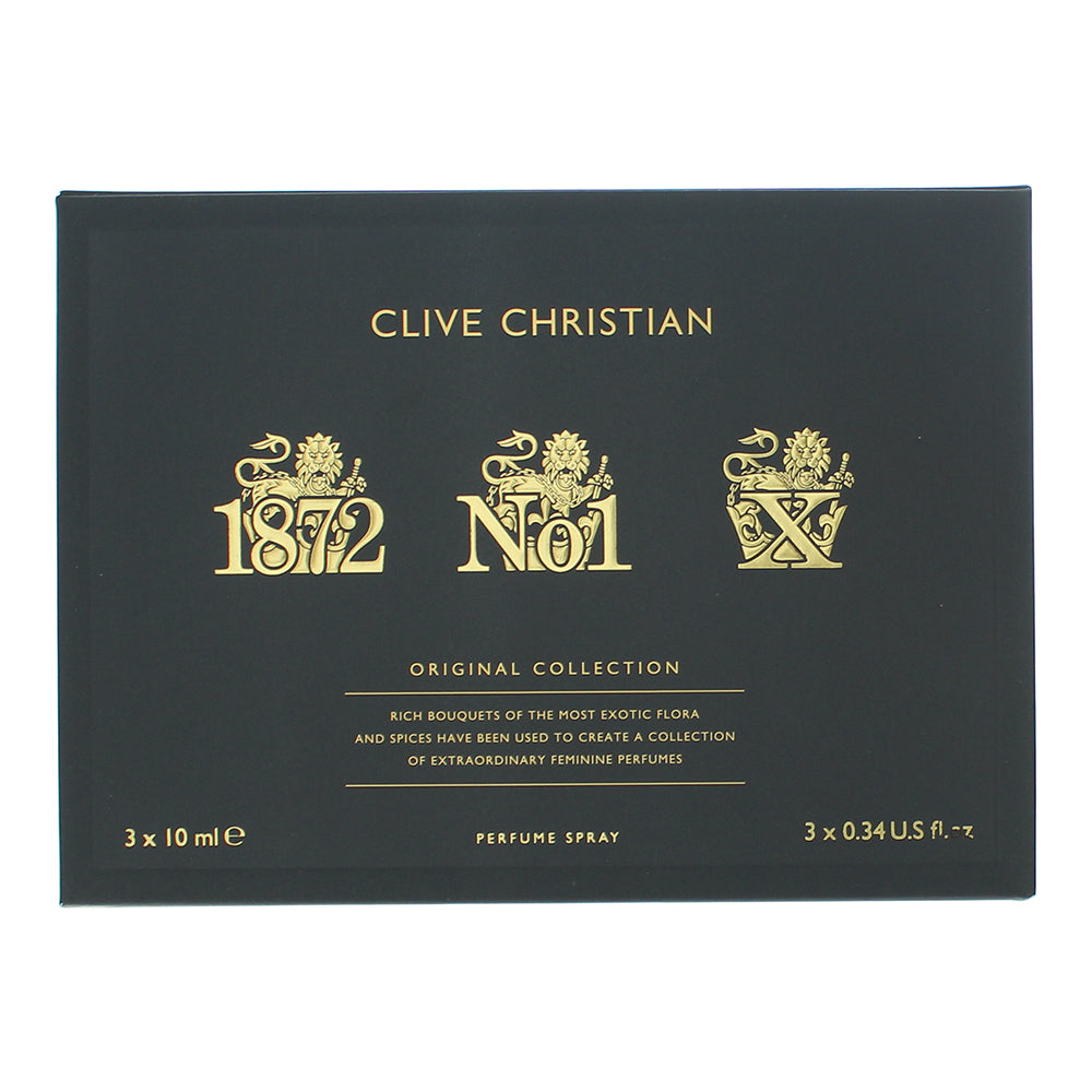 Clive Christian Original Collection 3 Piece Gift Set:  1872 Parfum 10ml - No1. P