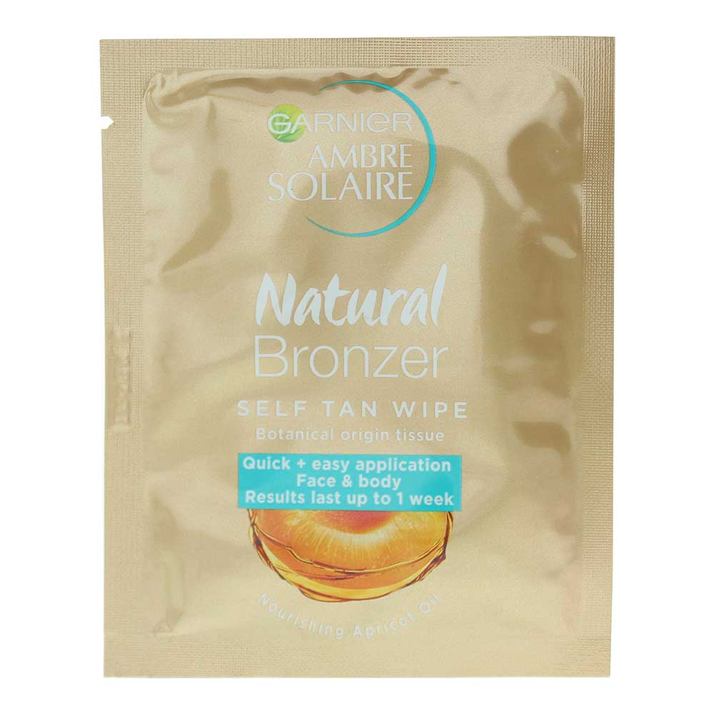 Garnier Ambre Solaire Natural Bronzer Self Tan Wipe 6.1ml