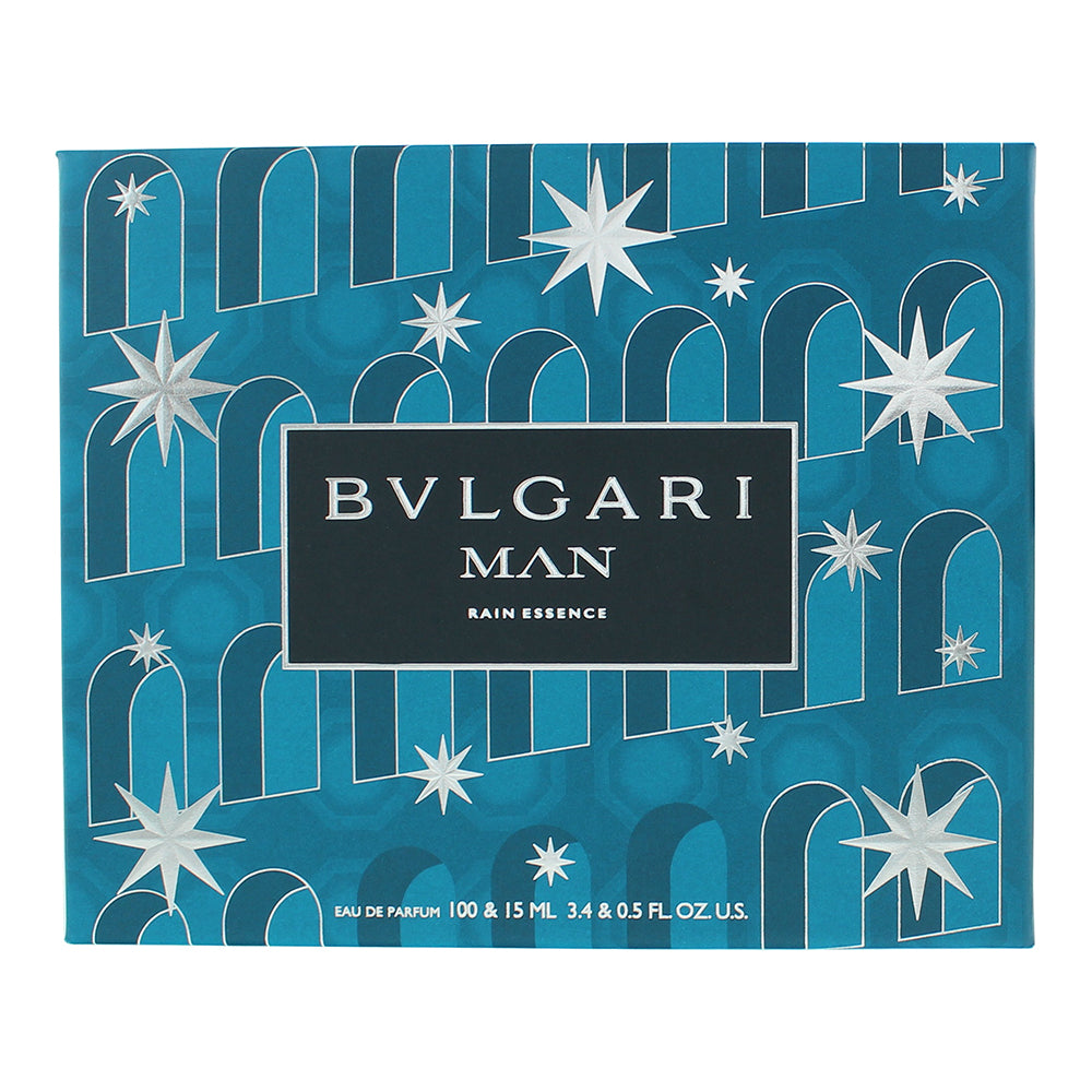Bulgari Man Rain Essence 2 Piece Gift Set: Eau de Parfum 100ml - Eau de Parfum 1 - Box